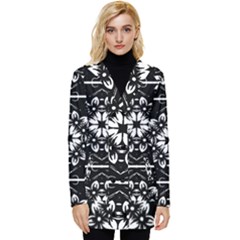 Kaleidoscope Mandala Art Button Up Hooded Coat  by Sarkoni