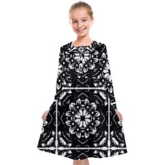 Kaleidoscope Mandala Art Kids  Midi Sailor Dress by Sarkoni