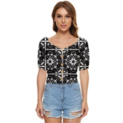 Kaleidoscope Mandala Art Button Up Blouse