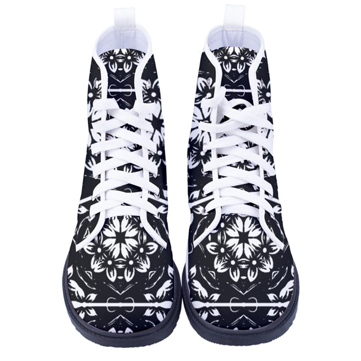 Kaleidoscope Mandala Art Kid s High-Top Canvas Sneakers