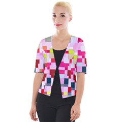 The Framework Paintings Square Cropped Button Cardigan