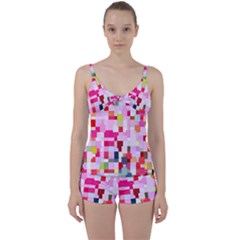 The Framework Paintings Square Tie Front Two Piece Tankini by Sarkoni