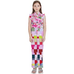 The Framework Paintings Square Kids  Sleeveless Ruffle Edge Band Collar Chiffon One Piece