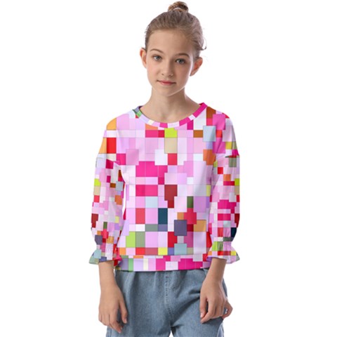 The Framework Paintings Square Kids  Cuff Sleeve Top by Sarkoni