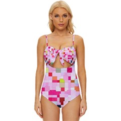 The Framework Paintings Square Knot Front One-piece Swimsuit by Sarkoni