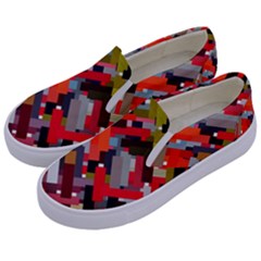 Maze Mazes Fabric Fabrics Color Kids  Canvas Slip Ons by Sarkoni