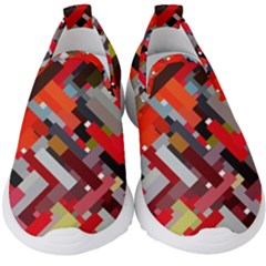 Maze Mazes Fabric Fabrics Color Kids  Slip On Sneakers by Sarkoni