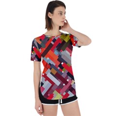 Maze Mazes Fabric Fabrics Color Perpetual Short Sleeve T-shirt by Sarkoni