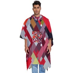 Maze Mazes Fabric Fabrics Color Men s Hooded Rain Ponchos by Sarkoni