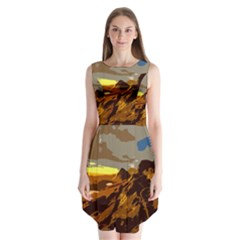 Scotland Monti Mountains Mountain Sleeveless Chiffon Dress   by Sarkoni