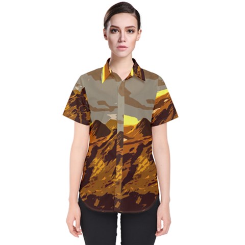 Scotland Monti Mountains Mountain Women s Short Sleeve Shirt by Sarkoni