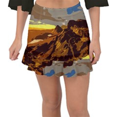 Scotland Monti Mountains Mountain Fishtail Mini Chiffon Skirt by Sarkoni