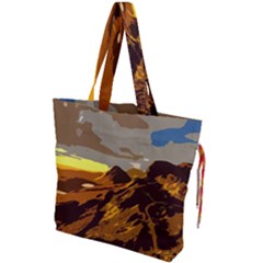 Scotland Monti Mountains Mountain Drawstring Tote Bag by Sarkoni