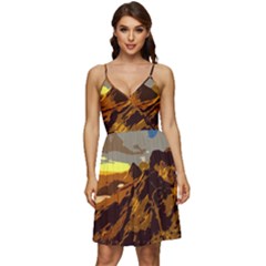 Scotland Monti Mountains Mountain V-neck Pocket Summer Dress  by Sarkoni