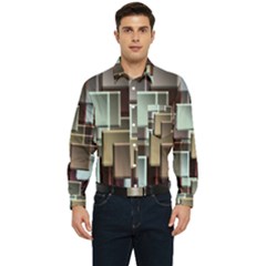 Texture Artwork Mural Murals Art Men s Long Sleeve Pocket Shirt  by Sarkoni