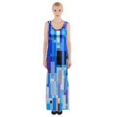 Color Colors Abstract Colorful Thigh Split Maxi Dress by Sarkoni