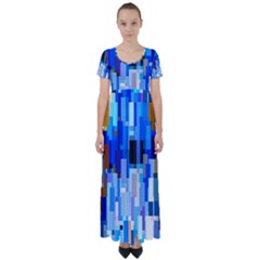 Color Colors Abstract Colorful High Waist Short Sleeve Maxi Dress by Sarkoni