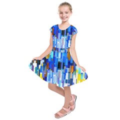 Color Colors Abstract Colorful Kids  Short Sleeve Dress by Sarkoni