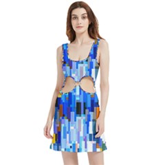 Color Colors Abstract Colorful Velour Cutout Dress by Sarkoni