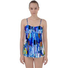 Color Colors Abstract Colorful Babydoll Tankini Top