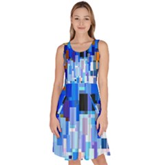 Color Colors Abstract Colorful Knee Length Skater Dress With Pockets by Sarkoni