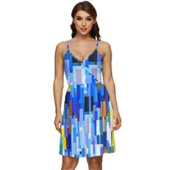 Color Colors Abstract Colorful V-neck Pocket Summer Dress  by Sarkoni