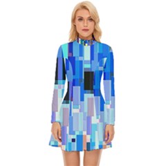 Color Colors Abstract Colorful Long Sleeve Velour Longline Dress by Sarkoni