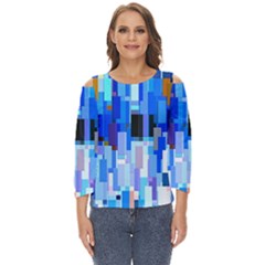 Color Colors Abstract Colorful Cut Out Wide Sleeve Top