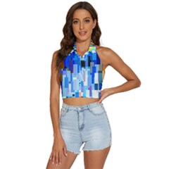 Color Colors Abstract Colorful Backless Halter Cami Shirt by Sarkoni