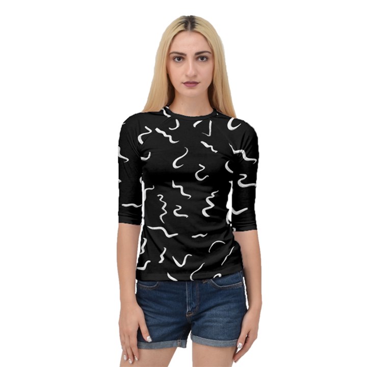 Scribbles Lines Drawing Picture Quarter Sleeve Raglan T-Shirt