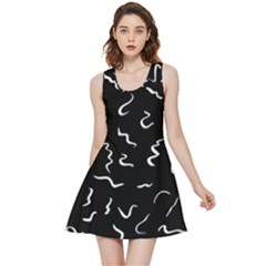 Scribbles Lines Drawing Picture Inside Out Reversible Sleeveless Dress by Sarkoni