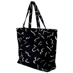 Scribbles Lines Drawing Picture Zip Up Canvas Bag