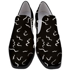 Scribbles Lines Drawing Picture Women Slip On Heel Loafers by Sarkoni