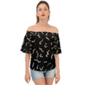 Scribbles Lines Drawing Picture Off Shoulder Short Sleeve Top View1