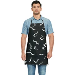 Scribbles Lines Drawing Picture Kitchen Apron by Sarkoni