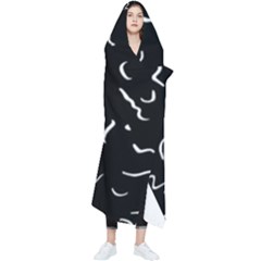 Scribbles Lines Drawing Picture Wearable Blanket by Sarkoni