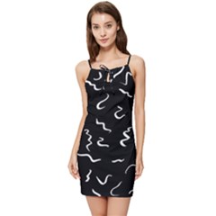 Scribbles Lines Drawing Picture Summer Tie Front Dress by Sarkoni