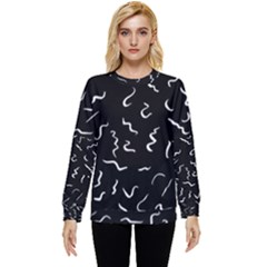 Scribbles Lines Drawing Picture Hidden Pocket Sweatshirt by Sarkoni