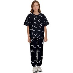 Scribbles Lines Drawing Picture Kids  T-shirt And Pants Sports Set by Sarkoni