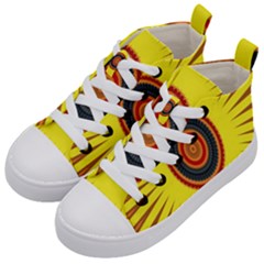 Art Decoration Wallpaper Bright Kids  Mid-top Canvas Sneakers by Sarkoni