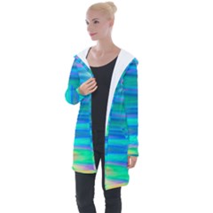 Wave Rainbow Bright Texture Longline Hooded Cardigan