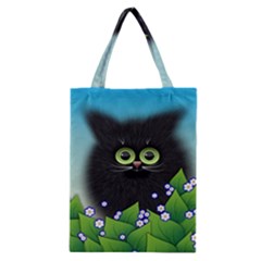 Kitten Black Furry Illustration Classic Tote Bag by Sarkoni