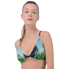 Kitten Black Furry Illustration Knot Up Bikini Top by Sarkoni