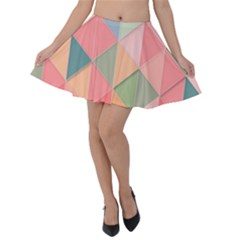 Background Geometric Triangle Velvet Skater Skirt