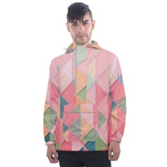 Background Geometric Triangle Men s Front Pocket Pullover Windbreaker