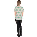 Plant Pattern Green Leaf Flora Women s V-Neck Scrub Top View4