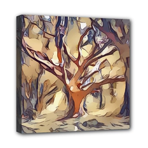 Tree Forest Woods Nature Landscape Mini Canvas 8  X 8  (stretched) by Sarkoni