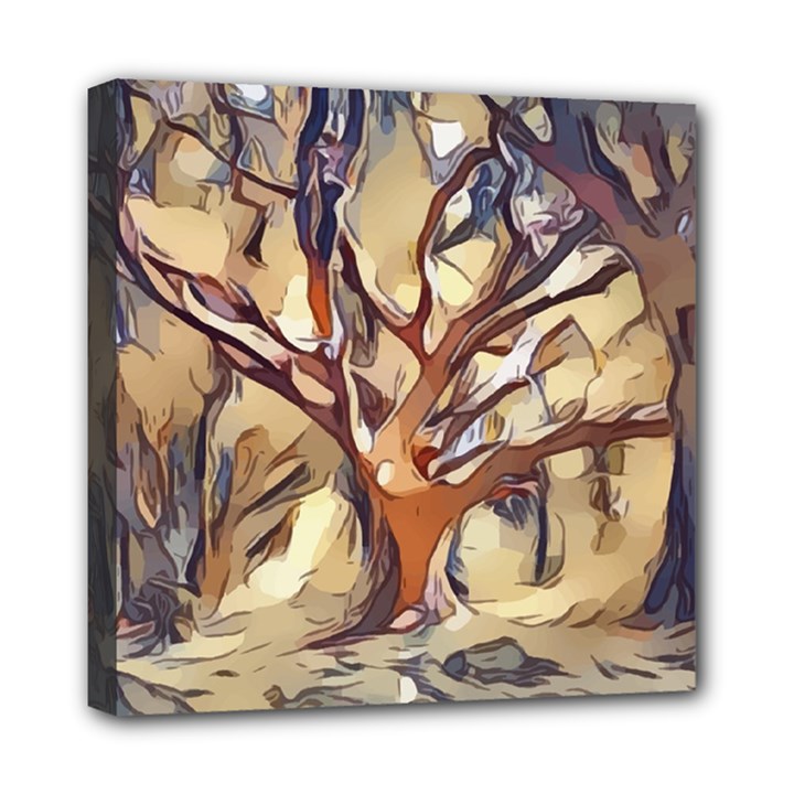 Tree Forest Woods Nature Landscape Mini Canvas 8  x 8  (Stretched)