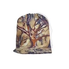 Tree Forest Woods Nature Landscape Drawstring Pouch (large) by Sarkoni