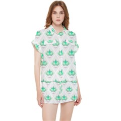 Plant Pattern Green Leaf Flora Chiffon Lounge Set by Sarkoni